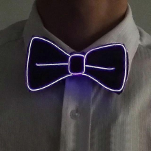 Led Mens Bow Tie Necktie Luminous Flashing For Christmas Evening Party DecorationPurple