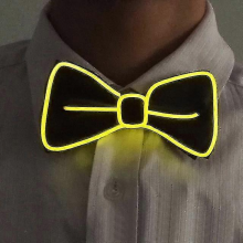Led Mens Bow Tie Necktie Luminous Flashing For Christmas Evening Party DecorationYellow