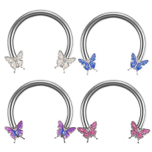2x Schmetterlings-Ohrringe für Mädchen, Augenbrauen- und Lippenpiercings, Körperschmuck für Augenbrauen, Lippen, Ohren und Nasenlöcher