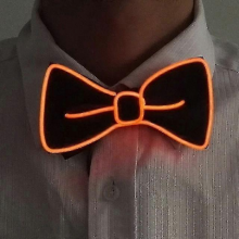 Led Mens Bow Tie Necktie Luminous Flashing For Christmas Evening Party DecorationOrange