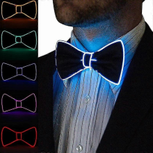 Led Mens Bow Tie Necktie Luminous Flashing For Christmas Evening Party DecorationBlue