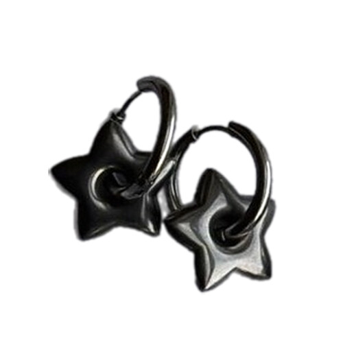 Boucles d'oreilles élégantes en acier inoxydable,-Étoile
