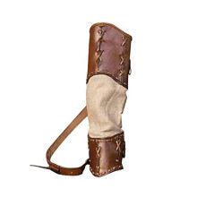 Leather Arrow Quiver Single Shoulder Holder Retro Brown 52cm Archery Bag for Bow Hunting Men Women
