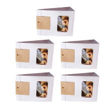 Set of 50 Paper Bags with Clear Window Convenient-White