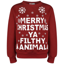 Merry Christmas Unisex Ya Filthy Jumper Sweatshirt Ya Filthy Animal For AdultsWineS