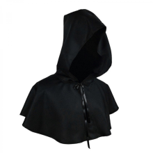Promotion Shawl Hooded Cape Mantle Cowl Hat Fancy Dress Stage Party Role-playing Medieval Priest Monk Costume 50% Offerblack