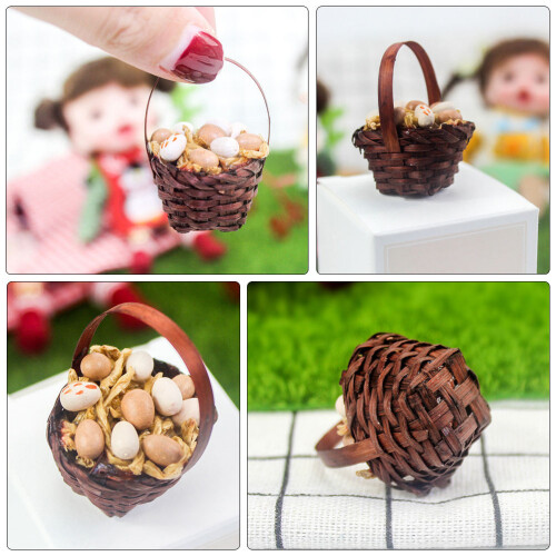 1St Simuliertes Mini Eierkörbchen Küchenzubehör Modell Requisiten 2