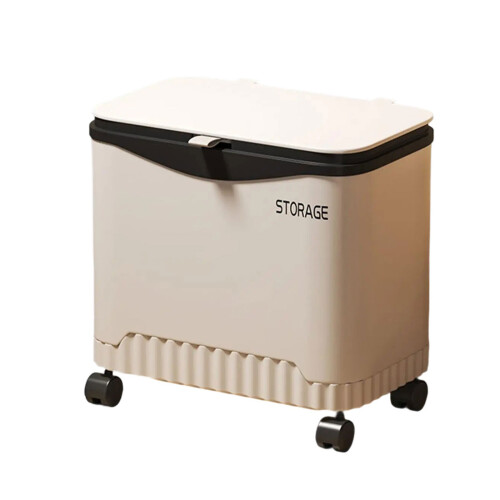 Light weight Garbage Bin Trash Can For Residential-White B