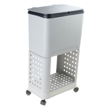 Durability Plastic Trash Bin Waste Container Ideal For-Grey C