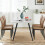 AINPECCA White 150CM Dining Table Marble Effect Kitchen 9