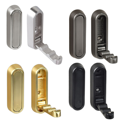 2 Pieces Folding Wall Hooks for Hanging Coats Hats-Gold 1