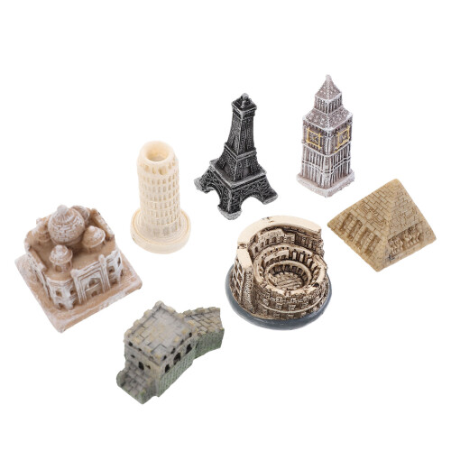 7 Stuks Miniature London Big Uit Hars Beeld 1