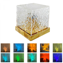 Rotating Water Pattern Night Light Creative Bedside Flame Atmosphere Lamp Dynamic Table Lampsixteen colors