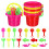 24Pz Secchielli Sabbia Bambini Colorati Gioco Spiaggia 4