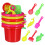 24Pz Secchielli Sabbia Bambini Colorati Gioco Spiaggia 7