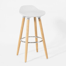 SoBuy White Kitchen Bar Stool with Footrest, FST34-W