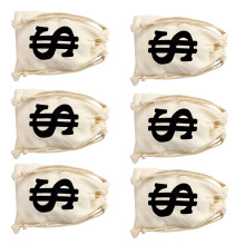 6Stück Zugbandtaschen Mit Dollarzeichen Für Themenparty Requisiten