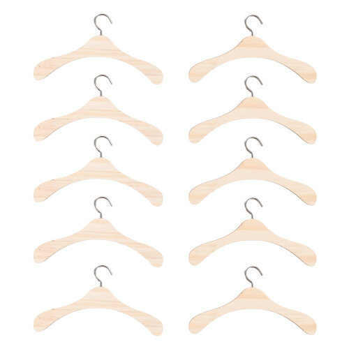 20Stk Holzkleiderbügel Für Bjd Puppen 12cm 1