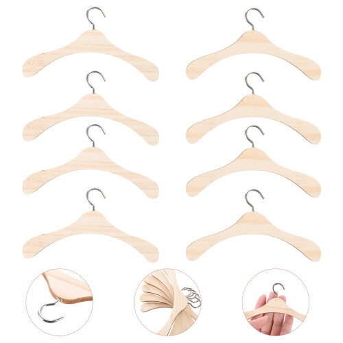 20Stk Holzkleiderbügel Für Bjd Puppen 12cm 2