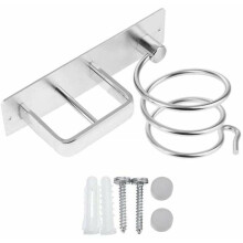 Elegante mensola organizer da bagno, supporto per asciugacapelli da parete, in ottone massiccio, design salvaspazio per la maggior parte dei tipi e