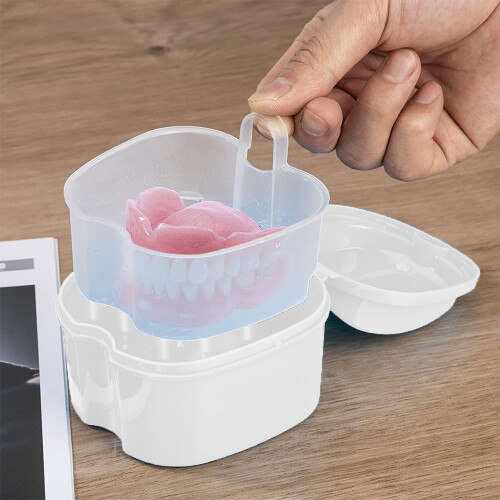 Dental Appliance Sanctuary, Φορητό Κουτί Μπάνιου Οδοντοστοιχιών για Αβίαστη Υγιεινή, Μη 2