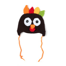 Thanksgiving Babystrickmütze Wintermütze L Kaffeebraun