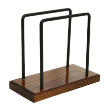Elegante servettenhouder voor op tafel, stijlvol en functioneel ontwerp van acaciahout en metaal, breed toepasbaar voor binnen- en buitengebruik,