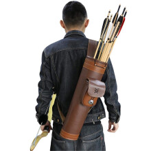 Arrow Quiver Traditional Leather Archery Back Quiver Holder Bag 52 Cm Brown For Recurve Bow
