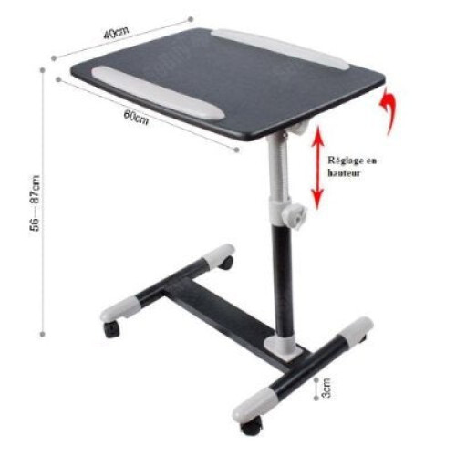 SoBuy Sofá Mesa Lateral com Rodas e Porta-telemóvel 2