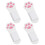 Poignée de siège de toilette pattes de chats, 4 pièces,-Blanc 1