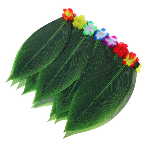 Hawaii Leaf Skirt Hula Rock, Bunt, Elastischer Bund, Tropisch