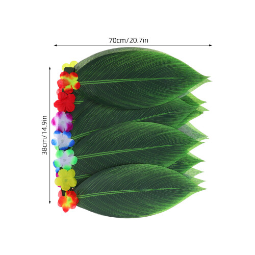 Hawaii Leaf Skirt Hula Rock, Bunt, Elastischer Bund, Tropisch 1