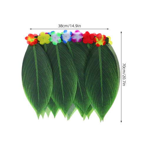 Hawaii Leaf Skirt Hula Rock, Bunt, Elastischer Bund, Tropisch 2