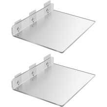 Elegante set di 2 mensole galleggianti in acrilico, soluzioni di stoccaggio a parete con espansione senza danni, mensole decorative per action figure