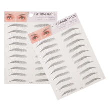 2Stk Imitation Augenbraue Haarähnliche Transfer Aufkleber Schwarz