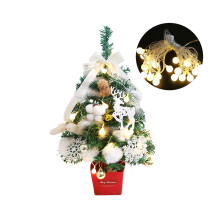 60Cm Mini Tabletop Christmas Tree With Realistic PVC Branches, Battery Operated LED Lights For Festive Holiday Decor