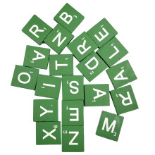 100Stk Grüne Naturholzplättchen Mit 26 Englischen Alphabet