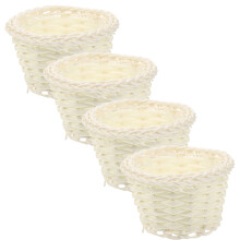 4Stk Mini Gewebte Blumenkorb Puppenhaus Picknick Gastgeschenk