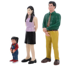 1 Set Realistische Familie Figurines Voor Poppenhuizen En Zandtafels