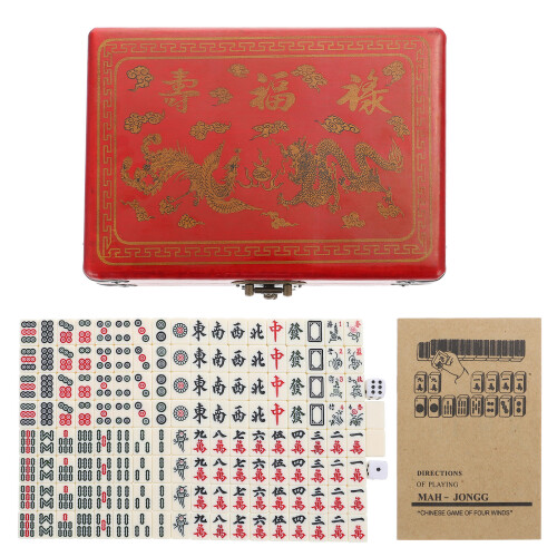 1 Set Draagbaar Mahjong Voor Thuis En