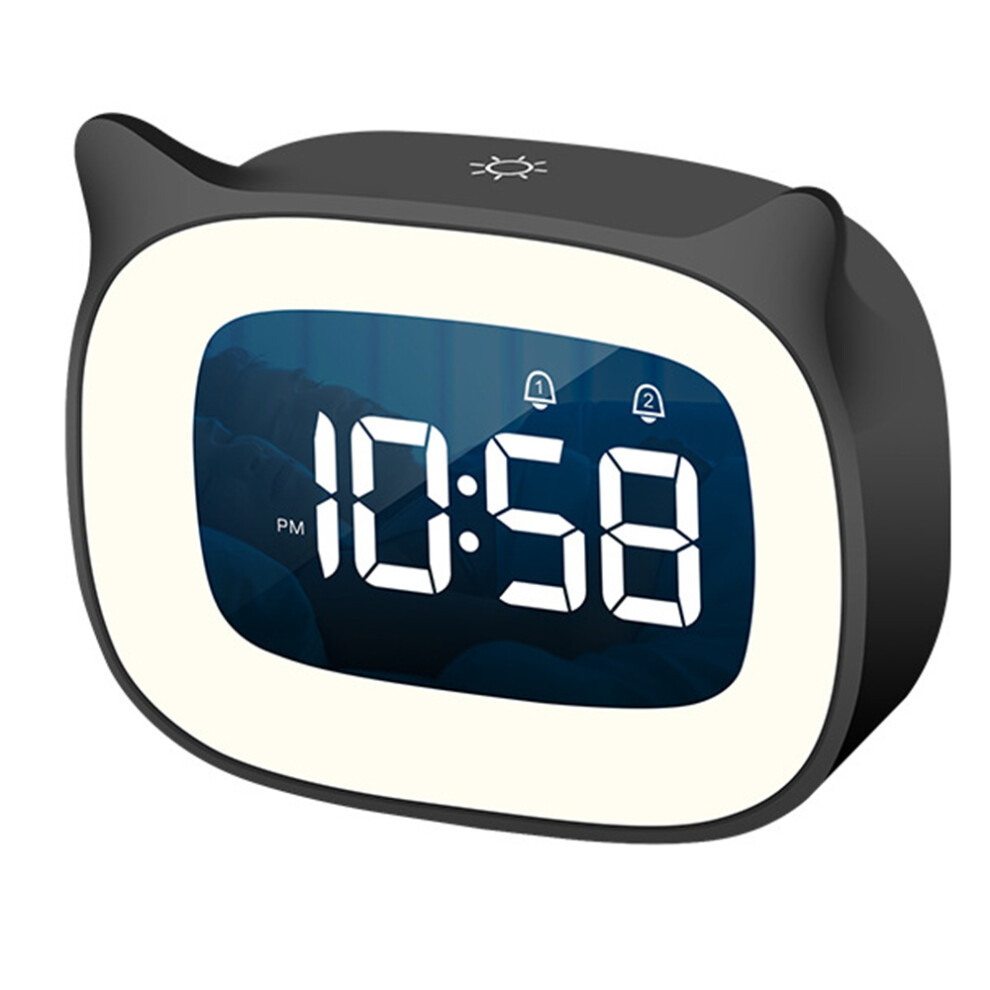 Customizable Alarm Clock with Color Changing Night Light, Perfect for Kids & Teens - Dual Alarms, Adjustable Brightness & Volume Control