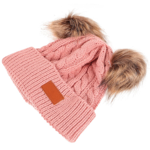 Roze Gebreide Kinder Warm Winter Hoed Jongens