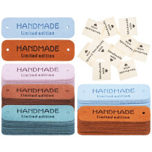 60St DIY Handgemaakte Naailetters Leer En Stof Met Reliëf Hartmotief