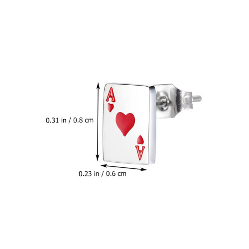 1 Paar Chic Oorstekers Poker Sieraden Accessoires 1
