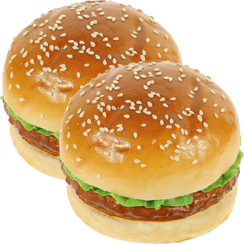 2Stk Simulation Künstlicher Burger Mit Brötchen Für Display 2