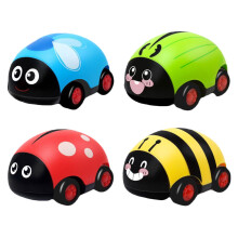 4 Stuks Terugtrekkracht Insectvormig Cartoon Voertuig Speelgoed