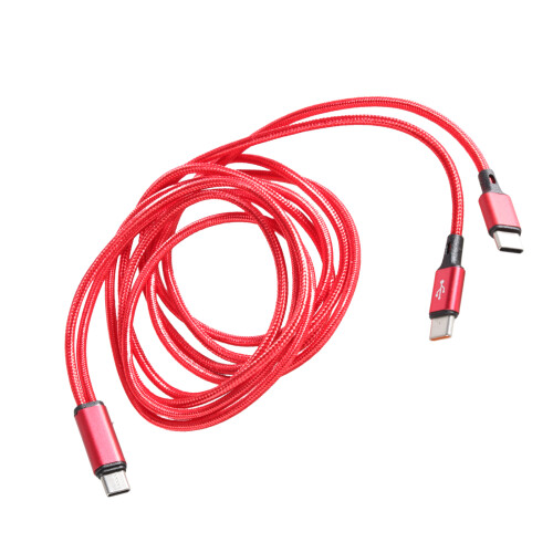 USB-C-auf-2-USB-C-Stecker-Ladeadapter-Splitter-2-Port-K-0,2 m Rot