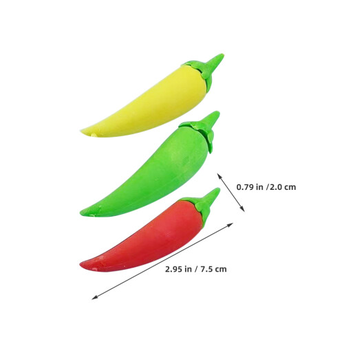 24Stk Mini Chili Radiergummis 3D Künstlich Roter Pfeffer 2