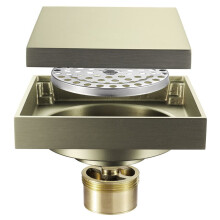 Efficient Water Drainage System, Brass Structure with Invisible Floor Design for Kitchen Garage Basement Toilet Bathroom (4 Inch)