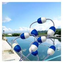 Pool Safety Rope Kit 39.4Ft Floating Lane Lines For Shallow And Deep Ends Swim Area Separator Blue And White 29.5Ft/9m